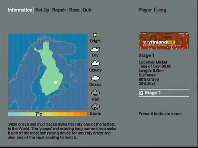 Screenshot from CMR2.0: track information